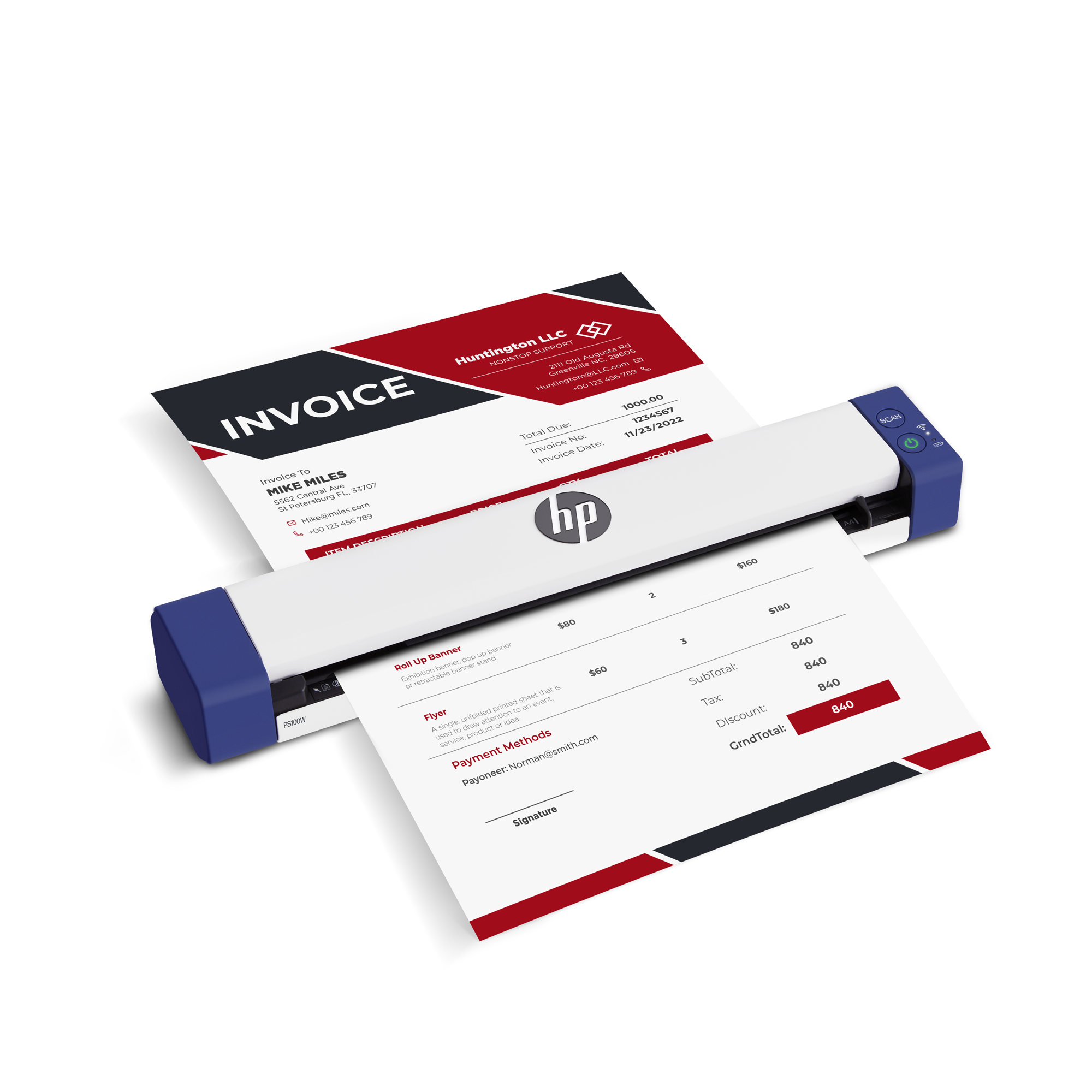 Wireless One-Sided Mobile Document Scanner | HP WorkSolutions