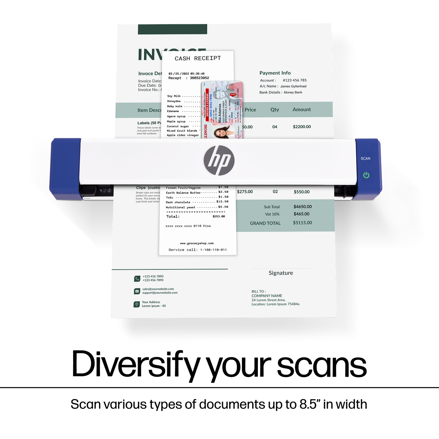 PS100: HP Mobile Document Scanner for Single-Sided Scanning