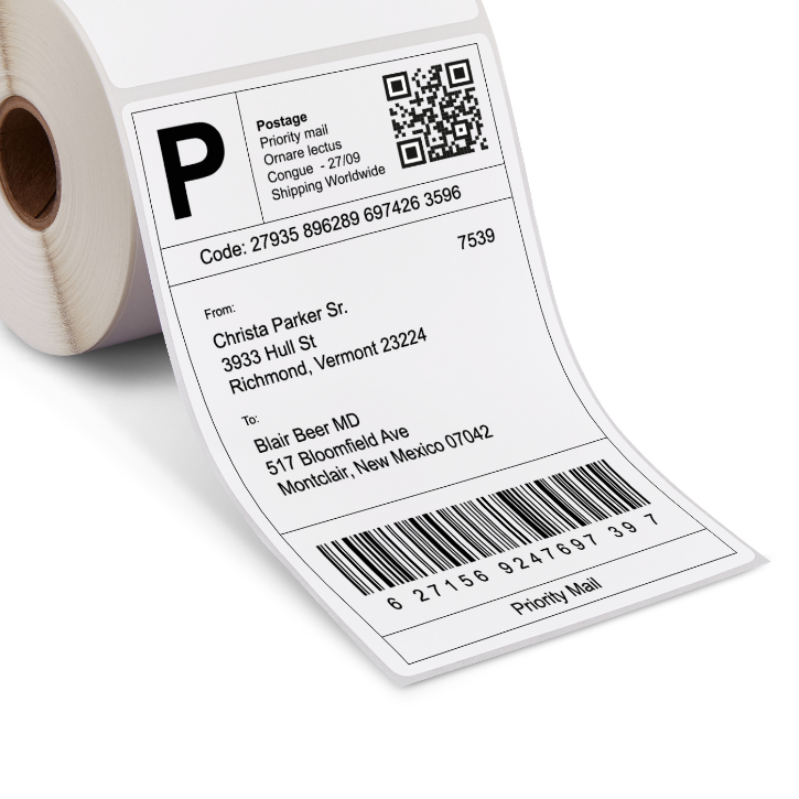 4” x 6” Direct Thermal Shipping Labels 4 pack
